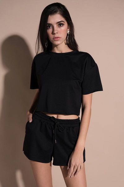 

summer women's suit solid color round neck short-sleeved short t-shirt strap shorts two-piece tracksuits, Gray