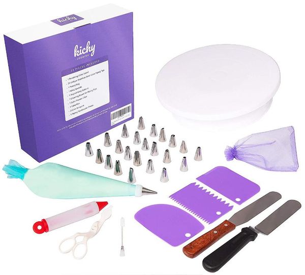 

baking & pastry tools cake decorating nozzle turntable set 35 pieces plastic dessert decorators reposteria kitchen dining bar eb5tz