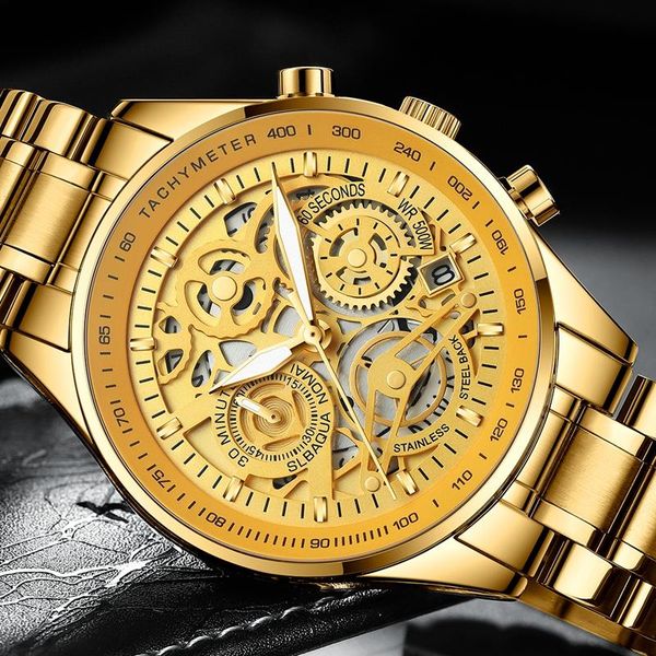 

wristwatches nibosi fashion 2021 unique mens watches quartz watch men steel mesh waterproof wrist relogio masculino, Slivery;brown