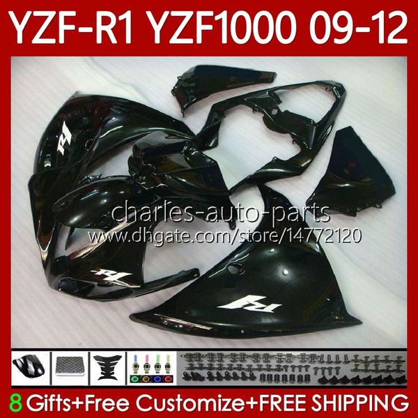OEM Bodywork para Yamaha YZF R1 1000 CC YZF1000 YZF-R1 2009 2010 2012 2012 Moto Gloss Preto Bodys 92NO.88 YZF-1000 YZF R 1 1000CC 2009-2012 YZFR1 09 10 11 12 Kit de Feira