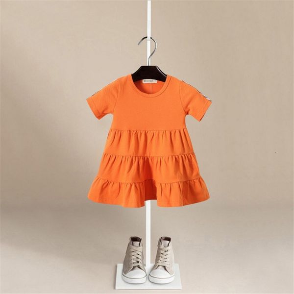 

girls' dresses summer cotton peter pan collar short sleeve a-line grey/red children dress beautiful kids dresses for girls, Red;yellow