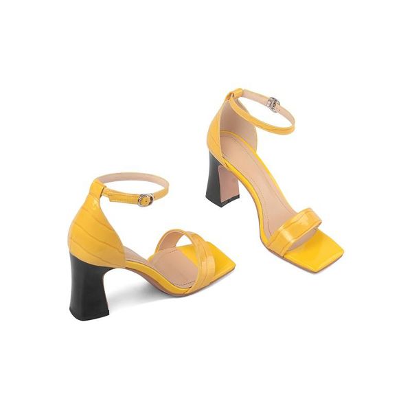 

fashion ankle high heel leather women's sandals, Black