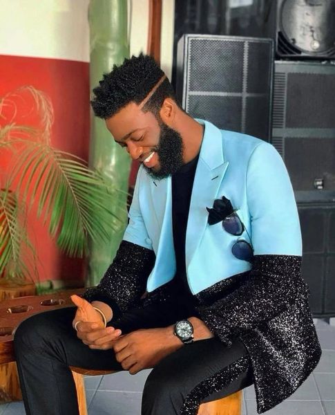 

men's suits & blazers 2021 unique design sequied sparkly costume homme mens 2 pcs groomsmen wedding tuxedos terno masculino slim fit pr, White;black