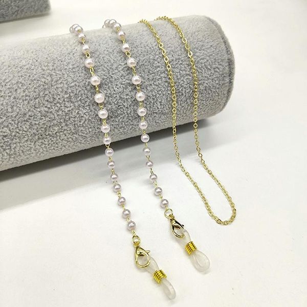 

sunglasses frames glasses imitation pearl sunglass chains lanyards eyewear accessories eye reading, Silver