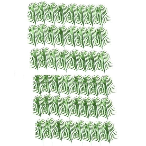 

decorative flowers & wreaths 48pcs artificial leaves green plants fake palm tree leaf greenery for simulation arrangement wedding decoration