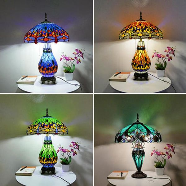 

table lamps tiffany european mediterranean lamp villa living room bedroom bedside study el bar desk stained glass light