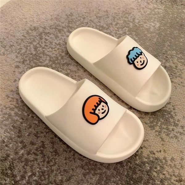 

slippers apanzu women cartoon design summer flip-flops sandals 2021 platform casual house home soft slides flat, Black