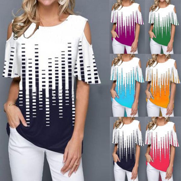 

summer women blouses casual short sleeve tees off shoulder o-neck floral print blouse shirt plus size 5xl blusas 210520, White