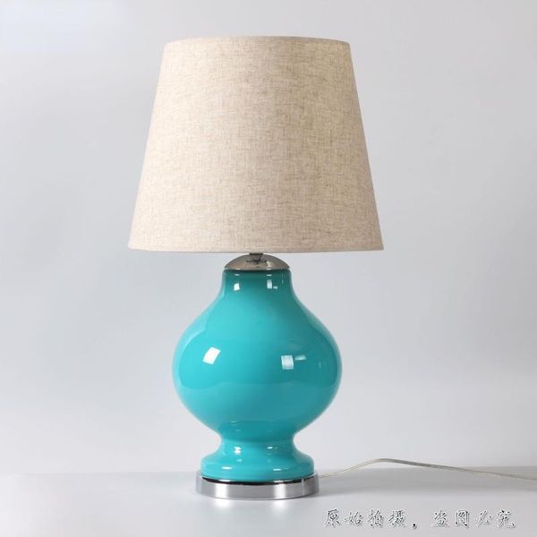 

table lamps american simple modern blue ceramic lamp for study living room bedroom bedside retro country decoration night light