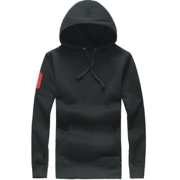 

men's hoodies & sweatshirts autumn winter men big horse sportswear fashion hooded regular fit casual streetwear homme, Black
