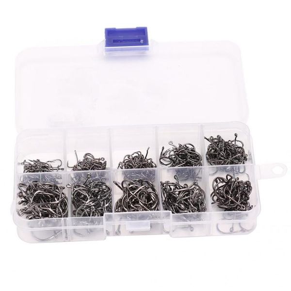 

fishing hooks 500 pcs/box fishhooks high carbon steel super sharpness portable barbed freshwater tools