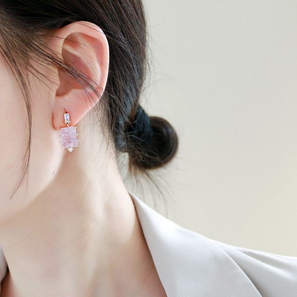 

trendy stud earrings for women wedding party jewellery fashion cz candy stone accessories earings girls bijoux gift, Golden;silver