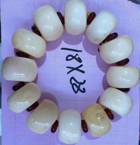 

beaded, strands huge chinese exquisite amber beeswax handmade abacus beads bracelet 18x28mm, Black