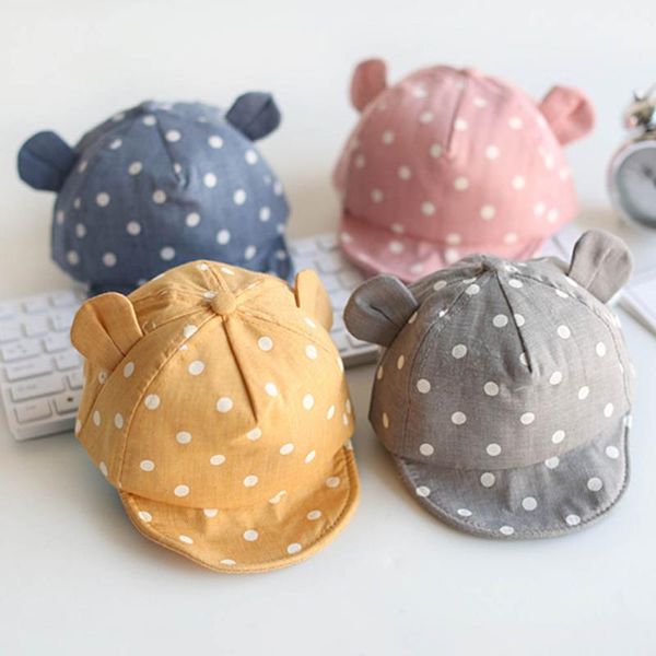 

wide brim hats children sun toddler cute dot baby girl boys hat with ear for spring pography props baseball #40, Blue;gray