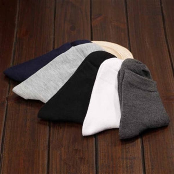 

gqGI male autumn and wter solid color men's cotton cotton and socksmen's socks sports long tolls in stockings, Black