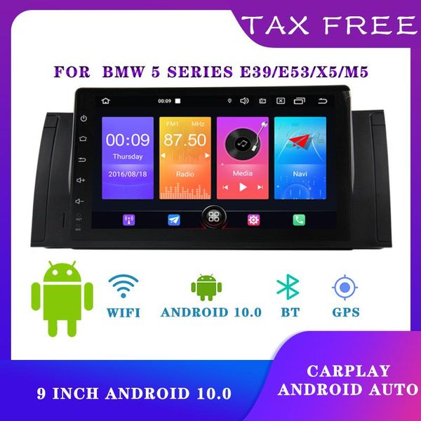 

car video 9" 2+16g auto radio carplay 1 din stereo receiver hd fm wifi bluetooth for e39 x5 e53 m5 e38 1995-2006