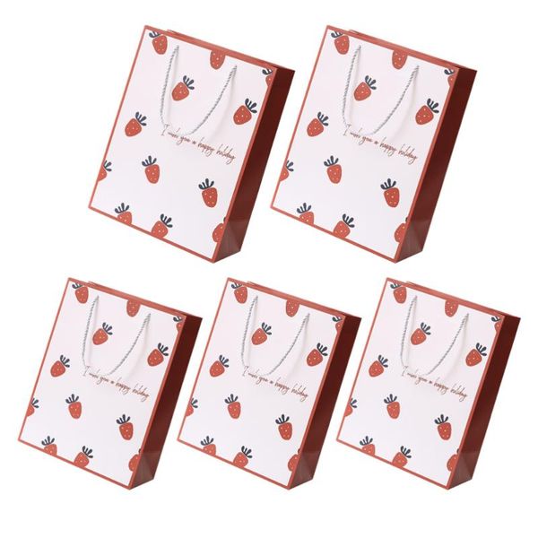 

gift wrap 5pcs adorable storage bag delicate portable case creative festival strawberry birthday tote (size)