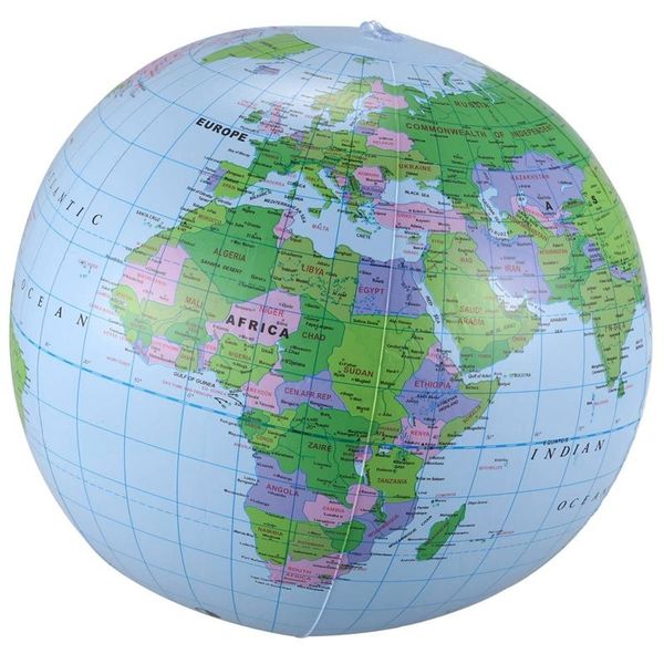 

inflatable toy globe training geography map balloon water ball 40 cm decorative objects & figurines