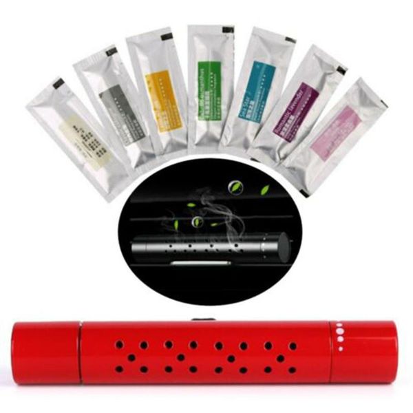 

car air vent clip freshener perfume diffuser + 10 aroma fragrance sticks - red outlet