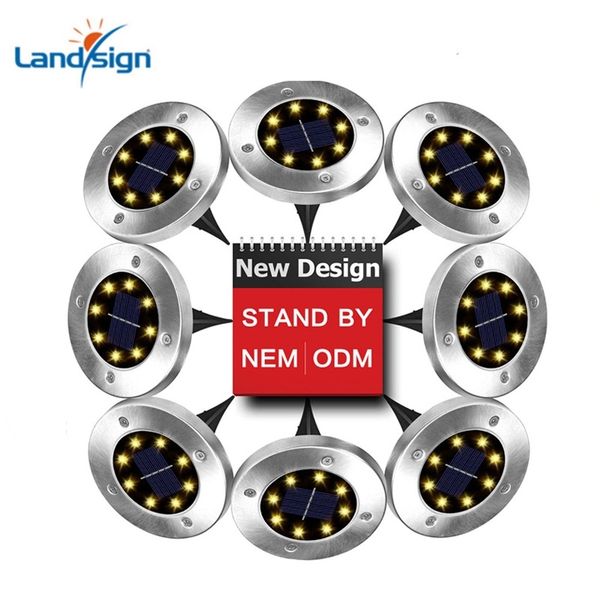 

floor 8led outdoor solar panel landscapelamp