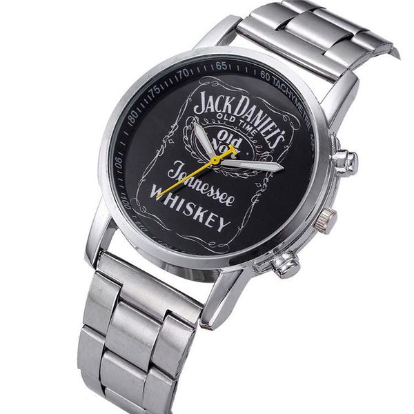 

watch stainless steel strap men's fashionable quartz watch wristwatches, Slivery;brown