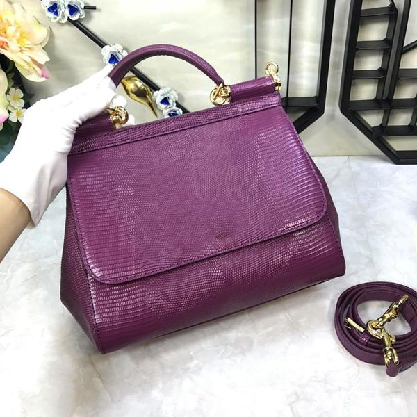

evening bags retro lizard pattern diamond-studded letter buckle large-capacity leather handbag ladies fashion diagonal shoulder bag