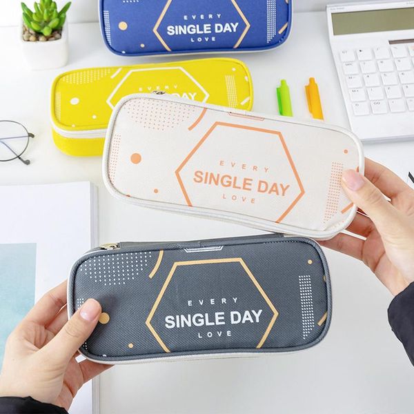 

kawaii cute large school pencil case for office stationery supplies organizer box pouch grils boys bags