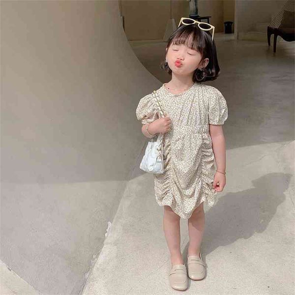 

summer arrival girls fashion floral dress kids korean design 210528, Red;yellow