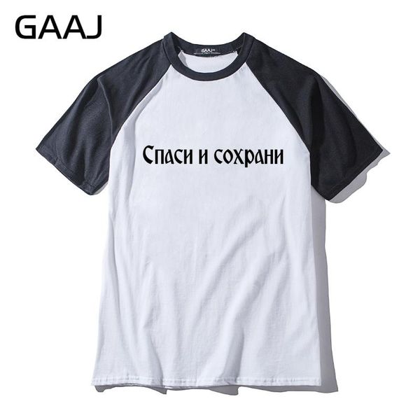 

men's t-shirts gaaj "bless and save" print letter man & women t shirt streetwear funny long slevee tshirt men tees tshirts, White;black