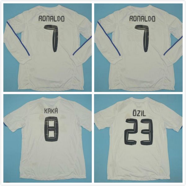 

long sleeve 2010 2011 real madrid retro ronaldo benzema soccer jerseys 10 11 kaka pepe sergio ramos football shirts full, Black;yellow