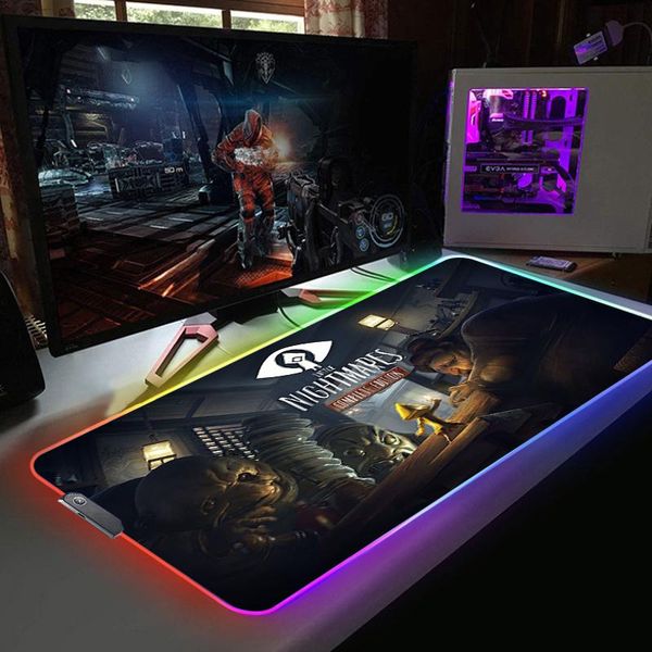 

mouse pads & wrist rests little nightmares gaming lapgamer rgb pad anime mousepad led light keyboard mause ped diy computer accessories
