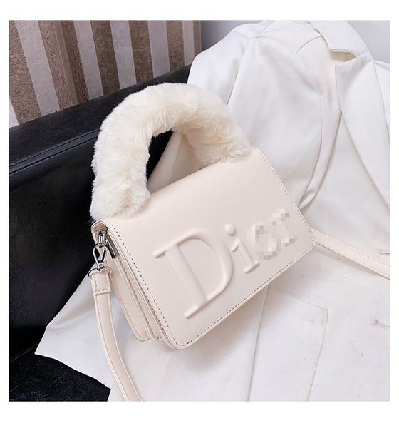 

luxury designer d family plush pu hand-held women's fashion small square bag
