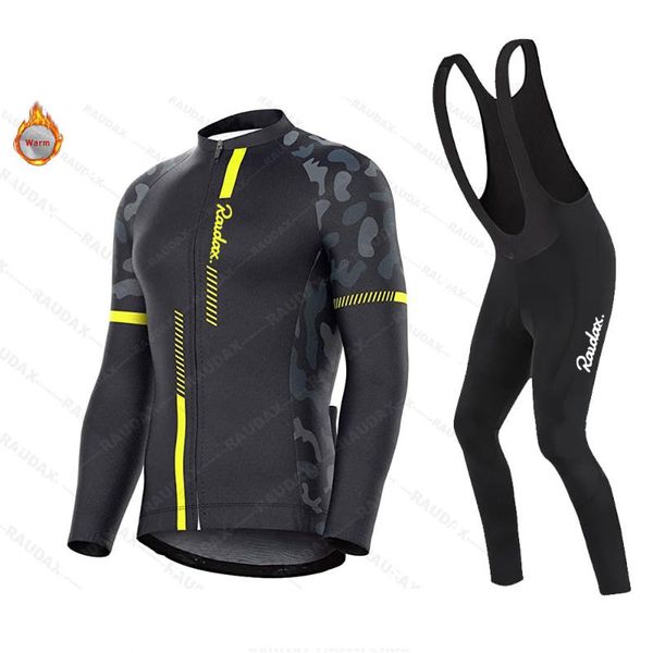 

racing sets cycling jersey set 2021 men long sleeve clothes winter fleece mtb road bicycle warm ropa ciclismo bike, Black;blue