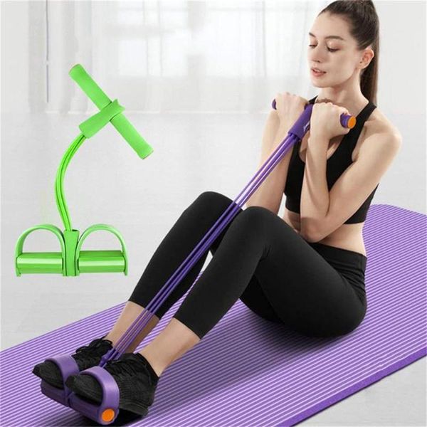 

fitness gum 4 tube resistance bands latex pedal exerciser -up pull rope expander elastic yoga equipment pilates workout