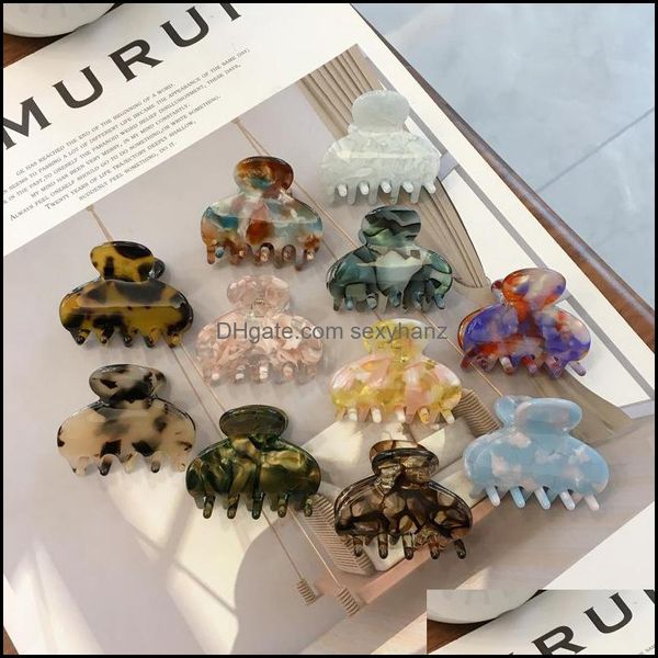 

clamps hair jewelry acrylic clip women acetate geometric hairpin mini claws tortoiseshell marble textured barrettes aessories 4521 drop deli, Slivery;golden
