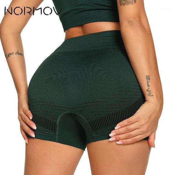 Yoga-Outfits NORMOV Nahtlose Gym-Shorts mit hoher Taille Fitness Scrunch BuSports Stripped Push Up Super dehnbar