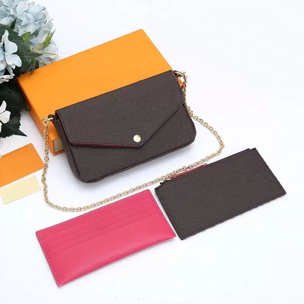 

2022 luxurys designers handbag pochette felicie evening bag embossing genuine leather handbags shoulder handbag clutch tote chain messenger