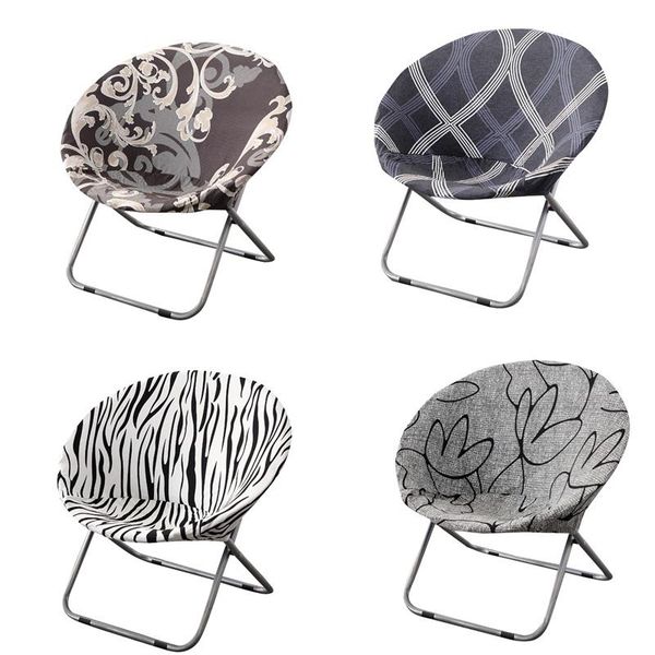

round folding chair cover printed outdoor saucer covers elastic beach lounge fishing seat slipcovers furniture