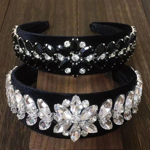 

hair accessories 2021 crystal baroque rhinestone headband hairbands for women silver black hairband girls party wholesale