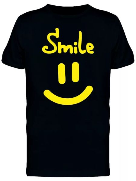 

smile =) tee men's -image by shutterstock, White;black