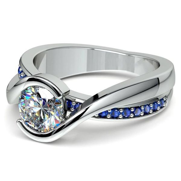

cluster rings fashion twist ring winding design cute leaves sky blue white cubic zirconia stone female wedding jewelry for women, Golden;silver