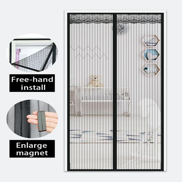 

curtain & drapes magnetic mosquito net door anti insect bug curtains automatic closing for kitchen stripe mesh
