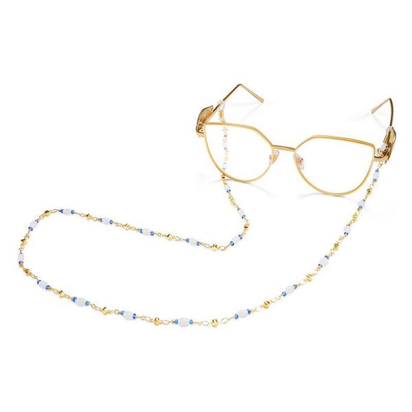 

sunglasses frames fashion crystal bead glasses chain reading, Silver