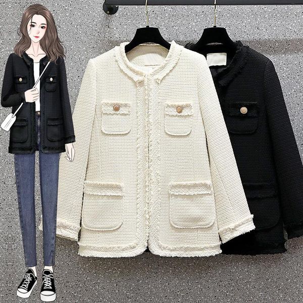 

women's wool & blends oversized clothing fat girl pocket long-sleeved solid color ladies woolen coat winter clothes for women, Black