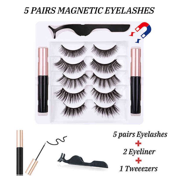 

fake eyelashes magnetic eyelashes and eyeliner set 3d false mink lashes wholesale natural long waterproof liquid tweezers in bulk 220226