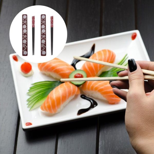 

pair portable natural wood chopsticks reusable classic style