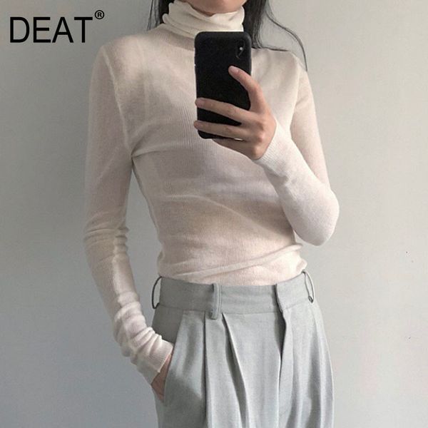 

blue white knitting sweater loose fit turtleneck neck long sleeve women pullovers fashion spring autumn gx338 210421, White;black
