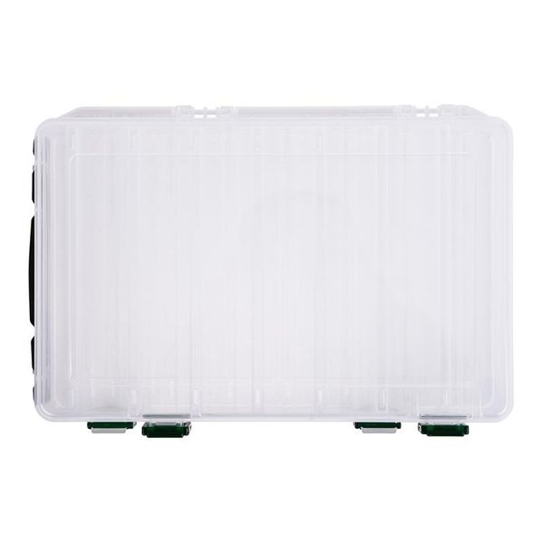 

20*17*4.7cm double sided strength transparent visible plastic fishing lure box 10 compartments with drain hole tackle accessories
