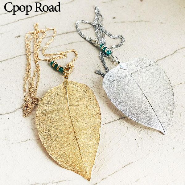 

pendant necklaces cpop personality creative leaf necklace simple fashion gold body chain women jewelry accessories gift party, Silver