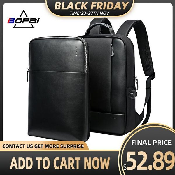 

backpack bopai detachable 2 in 1 lapusb external charge shoulders anti-theft waterproof men for 15.6 inch